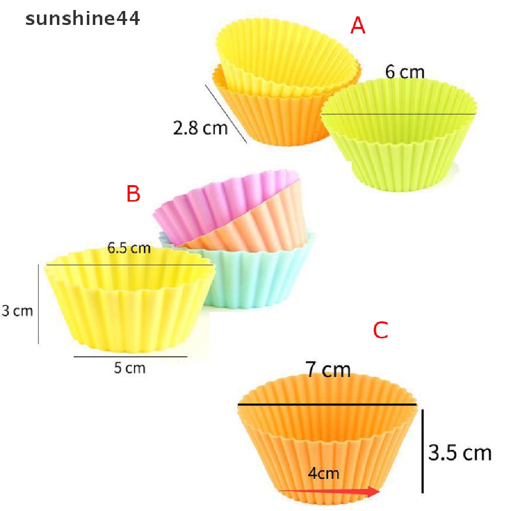 Sunshine 3 / 4Pcs Piring Makan Bento Bahan Silikon Tahan Panas Reusable