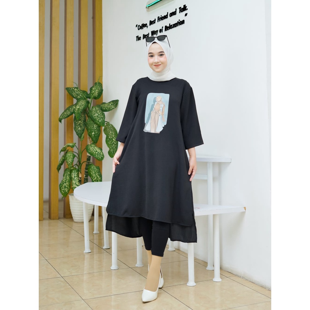 WICKYCOLLECTION-Long Tunik Long Tunik DM3 Tunik Modern Long Tunik Inport Long Tunik Kekinian Long Tu