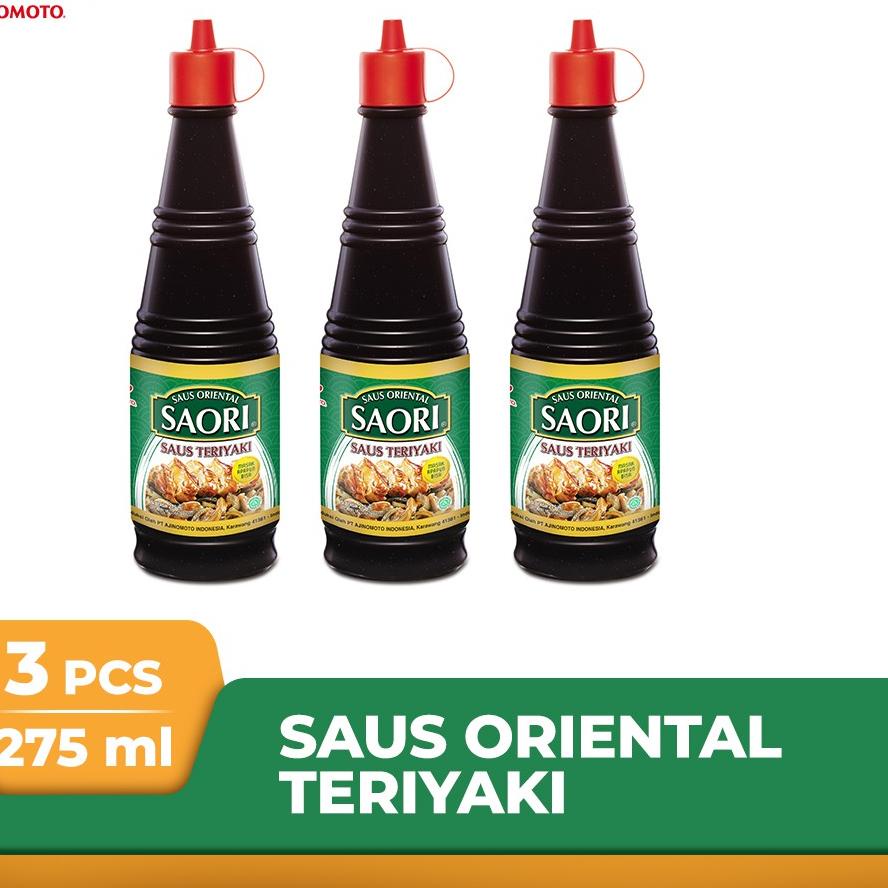 

10.10 SALE SAORI® Saus Teriyaki Kemasan Botol 275 ml (3 pcs) Saos Oriental Sauce gas !!