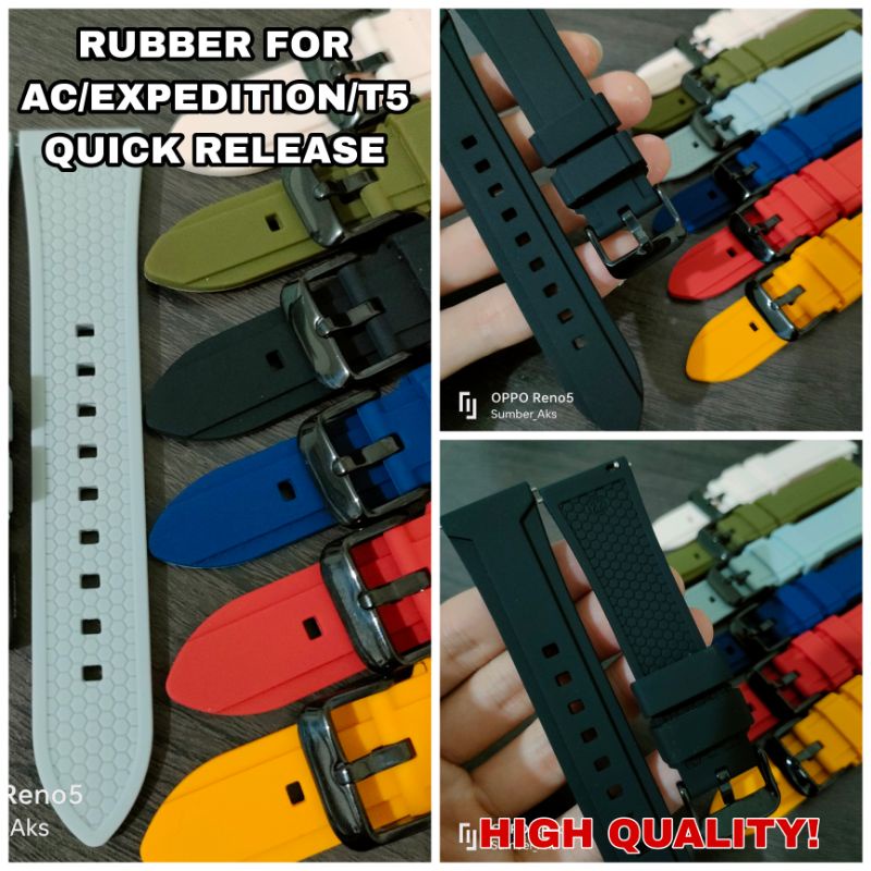 Tali Jam Rubber buat AC / Expedition / T5 Dll Quick release Strap 20 22 24mm ORIGINAL Tali Jam Karet