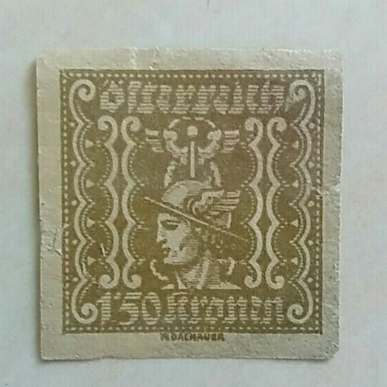 

(AA) Perangko Austria 1922 Newspaper stamps 1921/22 - Mercury 1,50kr Mint