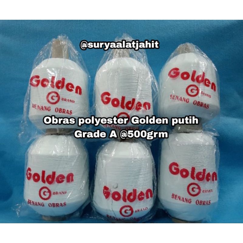 Benang Obras poly Golden Pth Grade A @500grm rp.21.500/1cones