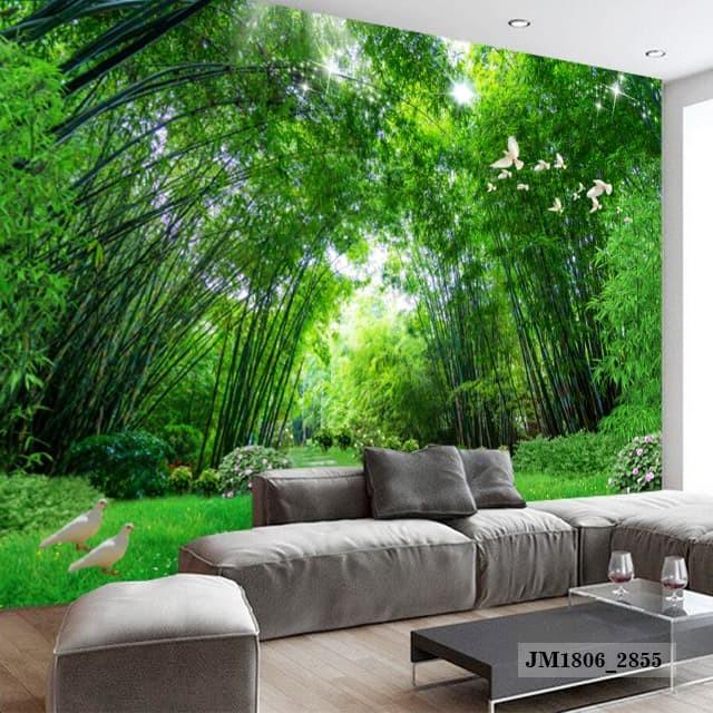 Wallpaper Wallpaper Custom 3D- Wallpaper Dinding Murah Bambu
