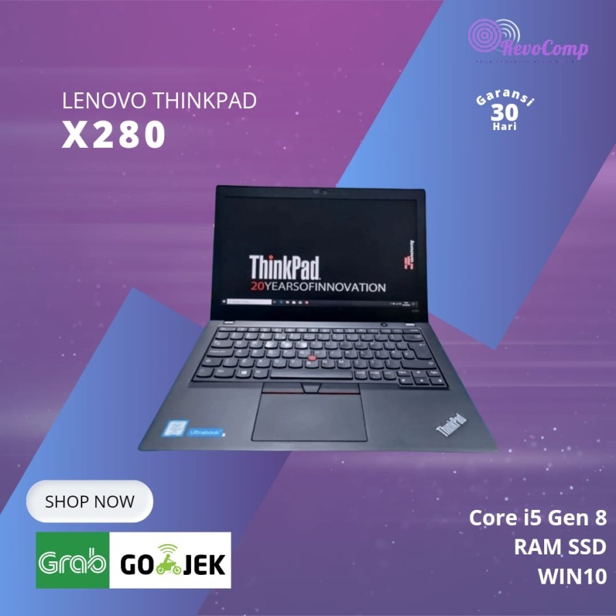 Laptop Lenovo Thinkpad X280 Core i5 8350u Ram SSD Cam