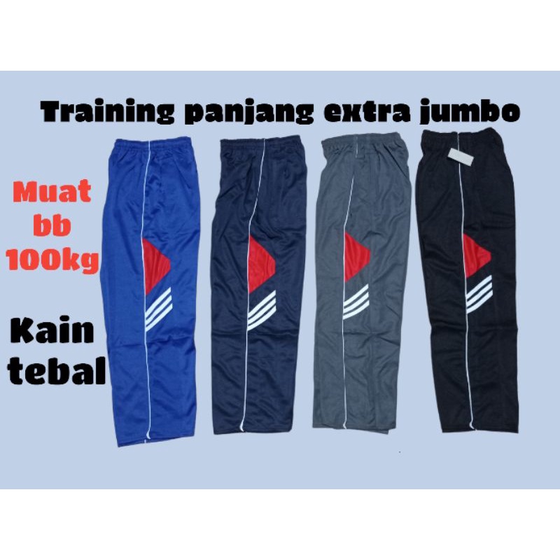 CELANA TRAINING PANJANG SUPER JUMBO PRIA WANITA BAHAN LOTTO TEBAL