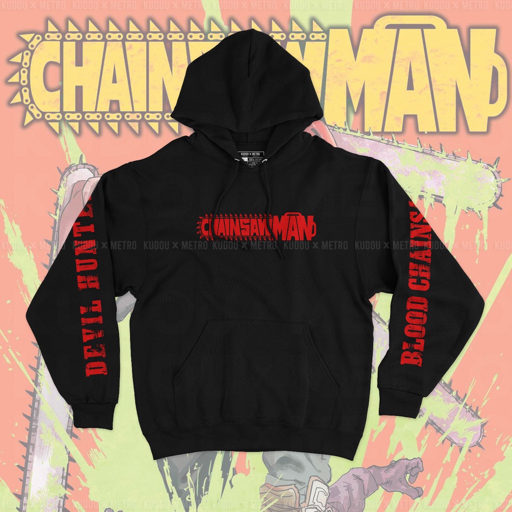 Hoodie Chainsaw Man Black Anime Manga Premium Unisex