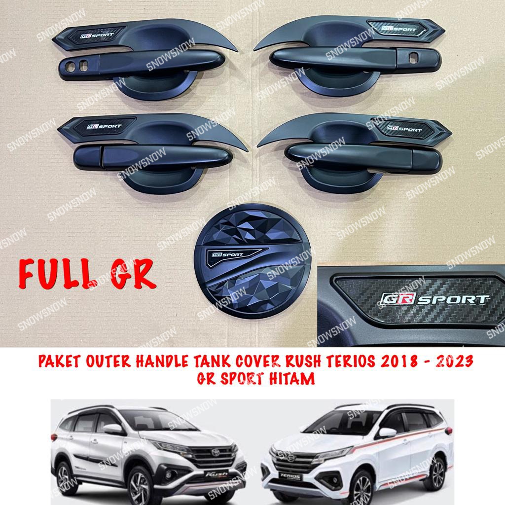 Paket Outer Handle Tank Cover All New Rush Terios GR SPORT 2018 2021 2022 2023 Hitam