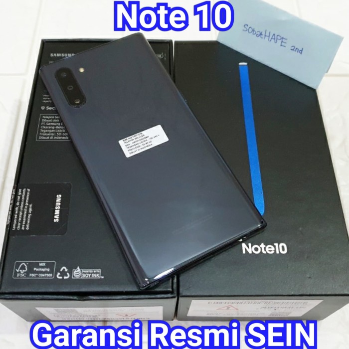 [ Hp / Handphone ] Hp Samsung Note 10 256Gb Resmi Sein Dual Sim 2Nd Fullset Original Oem Bekas /