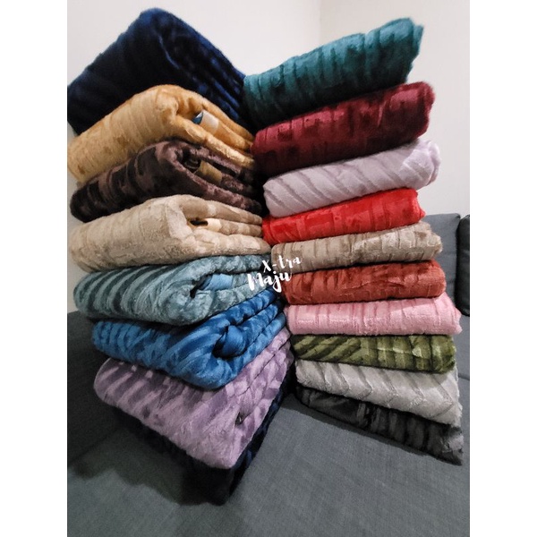 Selimut Bulu Halus Dewasa Polos 180x200 New Premium Quality - SOLID