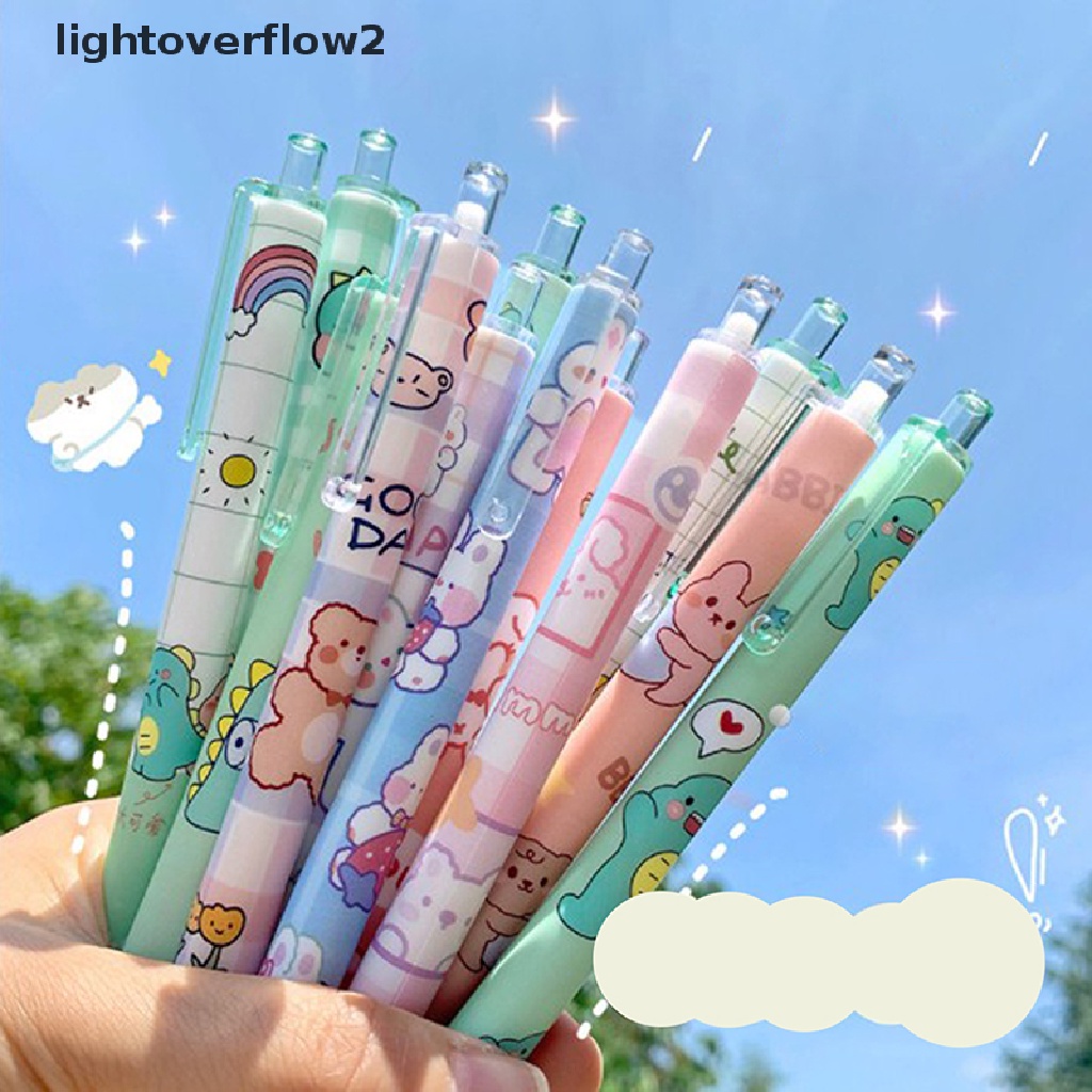 (lightoverflow2) 6pcs Gel Pe 0.5 Kapasitas Besar Cepat Kering Untuk Pelajar / Kantor