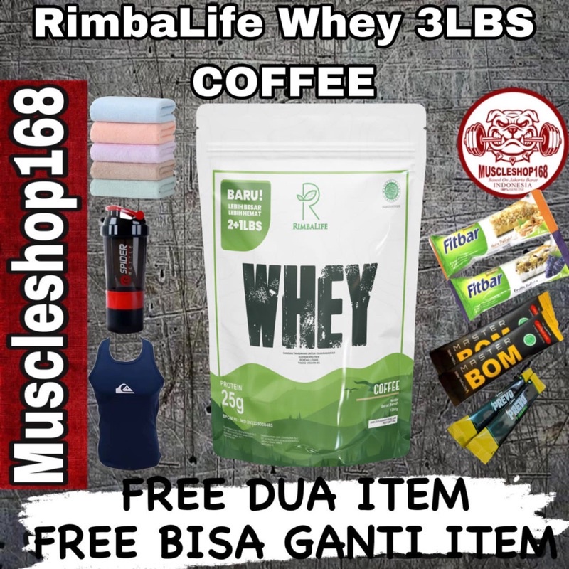 RimbaLife Rimbawhey 3 lbs Rimba whey 3lbs BPOM HALAL Mirip m1 Musclefirst Bxn Evolene Puro