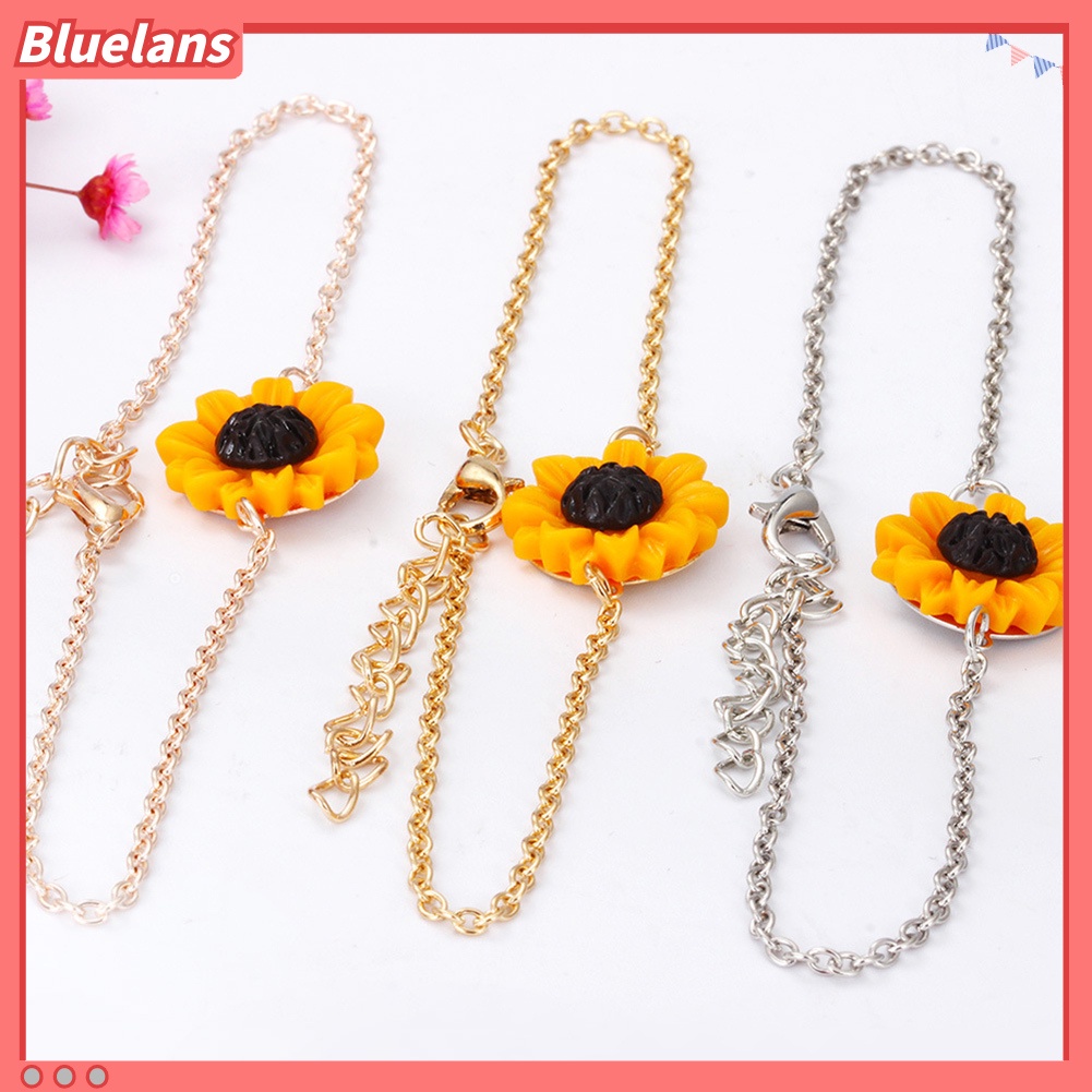 Bluelans 5Pcs Fashion Sunflower Pendant Necklace Stud Earrings Ring Bracelet Jewelry