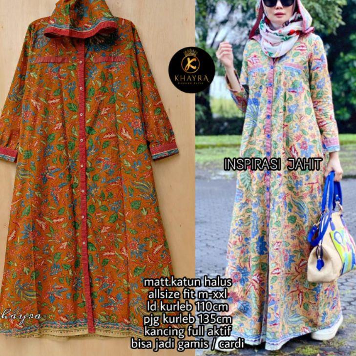 Harga Termuraah Long Hoodie Gamis 2in1 Cardi || ORI BERLABEL Khayra