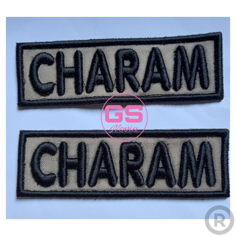 Papan Nama Polisi D  / Name Tag Bordir Timbul Bordir Nama Custom Nama Dada