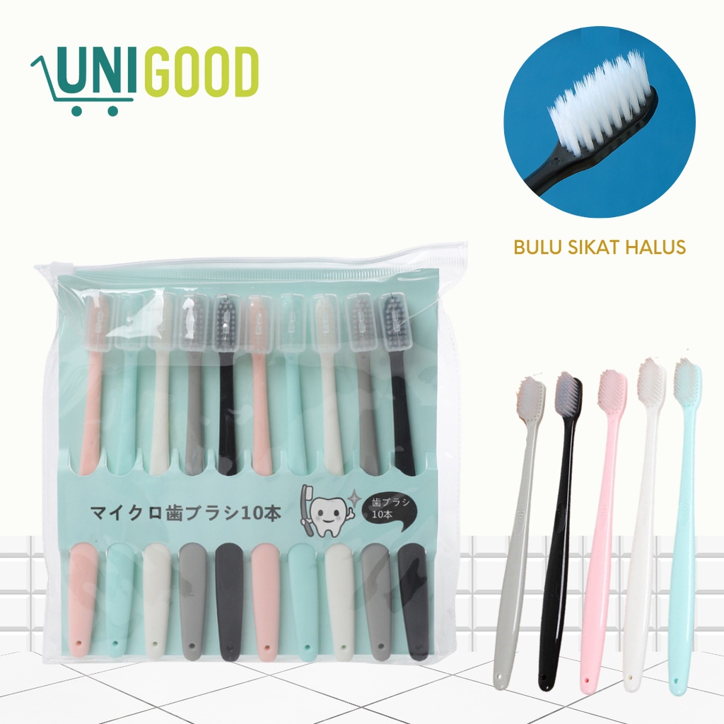 UNIGOOD - Sikat Gigi Ultra Soft Set Isi 10 pcs Toothbrush