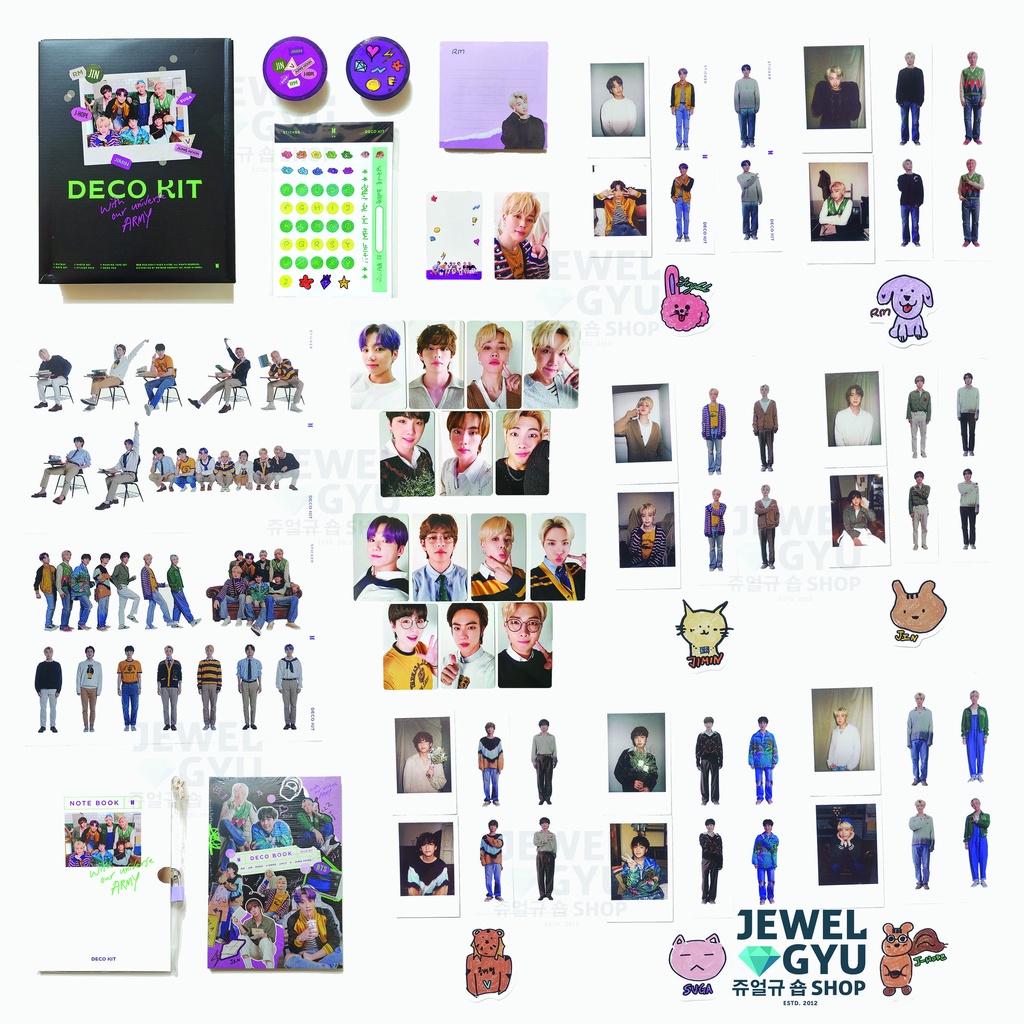OFFICIAL BTS Deco Kit [Sharing] Photocard Sticker Deco Book Notebook Masking Tape Memopad Photo Stic