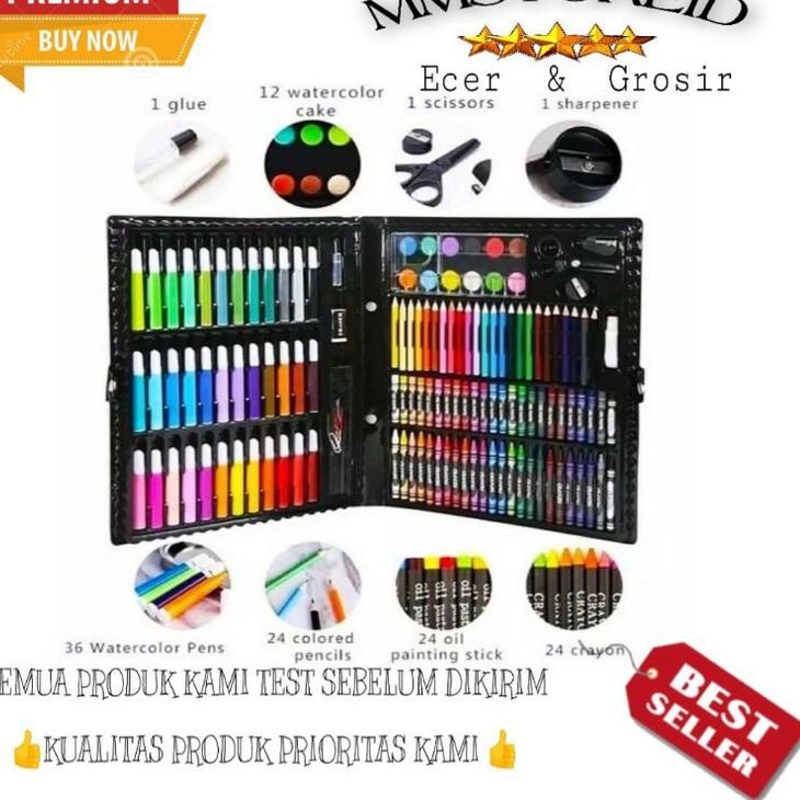 

bgly654 MM - crayon art set 150 PCS in 1 Art Set Pensil Warna Crayon Full Set Alat Lukis Gulali Books Pencil Menggambar Warna Warni ♢ 54