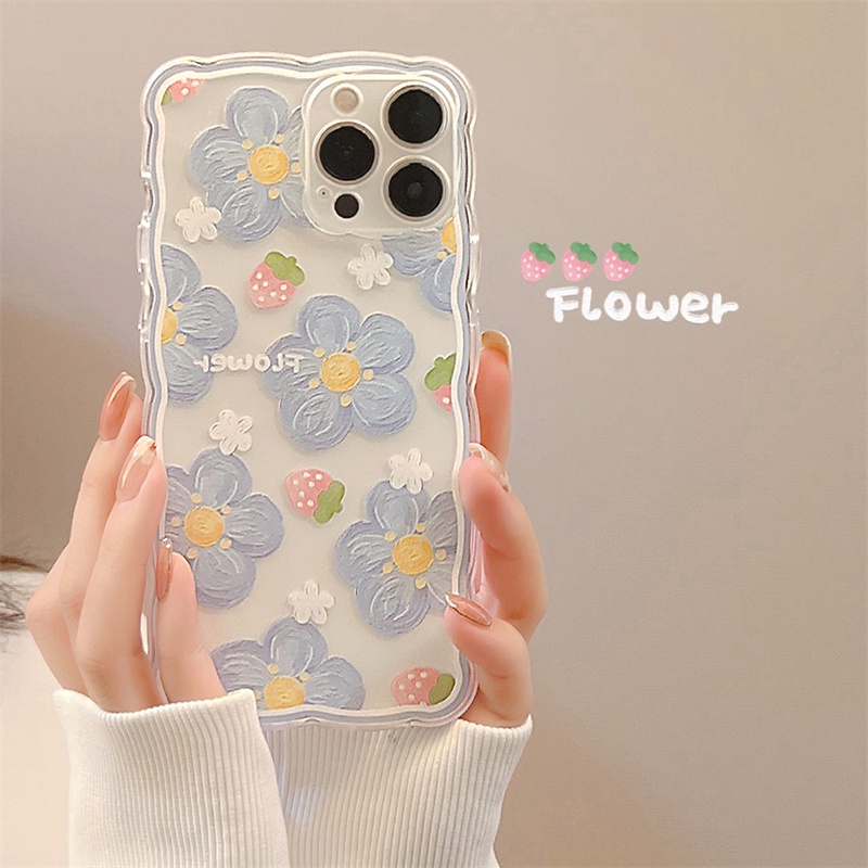 Soft Case Motif Lukisan Bunga Strawberry Untuk Realme C30 C31 C35 C21Y C25Y C21 RealmeC11 C25 C17 C15 C12 C3 C2 Realme 8i 7i 5 5i 6i 7 Pro