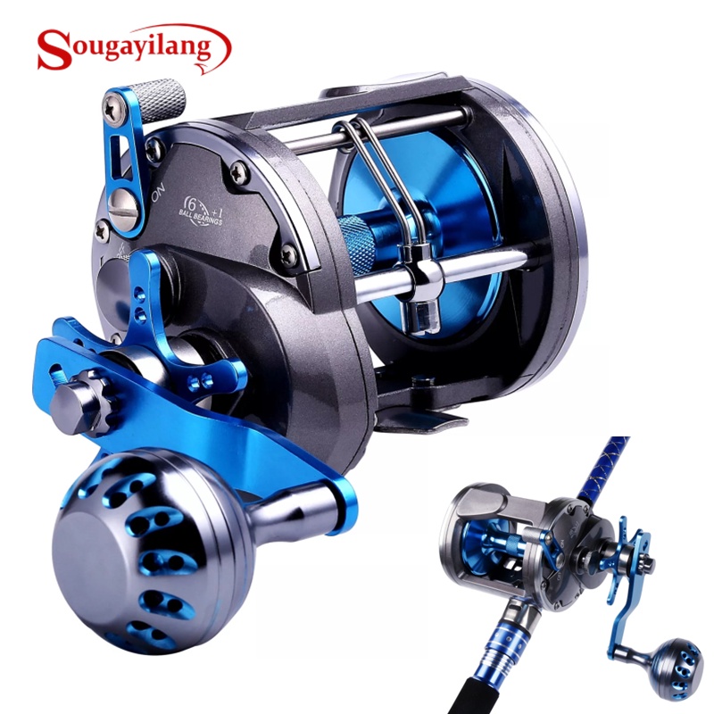 Sougayilang Overhead Reel Pancing Handle Memancing di laut Trolling Reel Full Metal Big Size