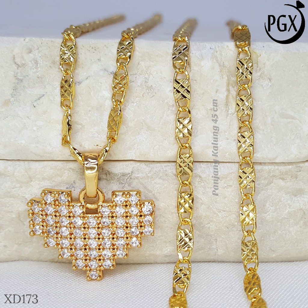 PGX Kalung Wanita Xuping Aksesoris Fashion Perhiasan Lapis Emas XD173