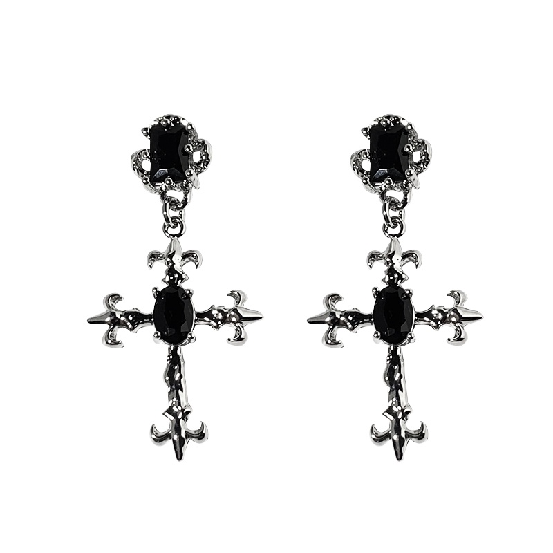 Anting Wanita Model Silang Gaya gothic Untuk Musim Gugur / Dingin