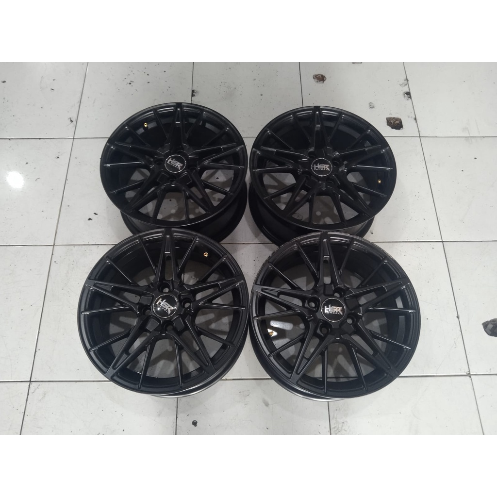Velg Seken Racing Ring 15x6,5 Baut 4x100 Black Drang Hsr Untuk Mobil Jazz + Ban 195 50 r15 Paket cen