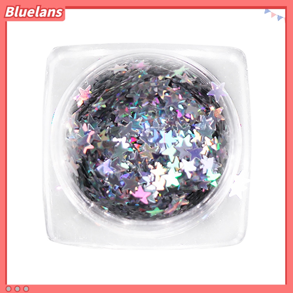 Bluelans 3mm Payet Bintang Warna Laser Untuk Dekorasi Nail Art DIY