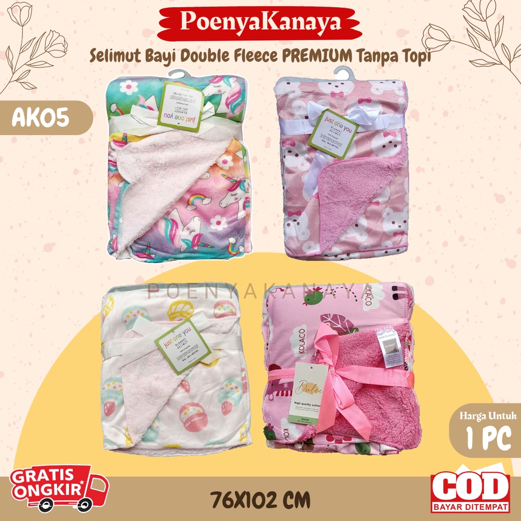 Selimut Bayi Double Fleece PREMIUM Tanpa Topi AK05