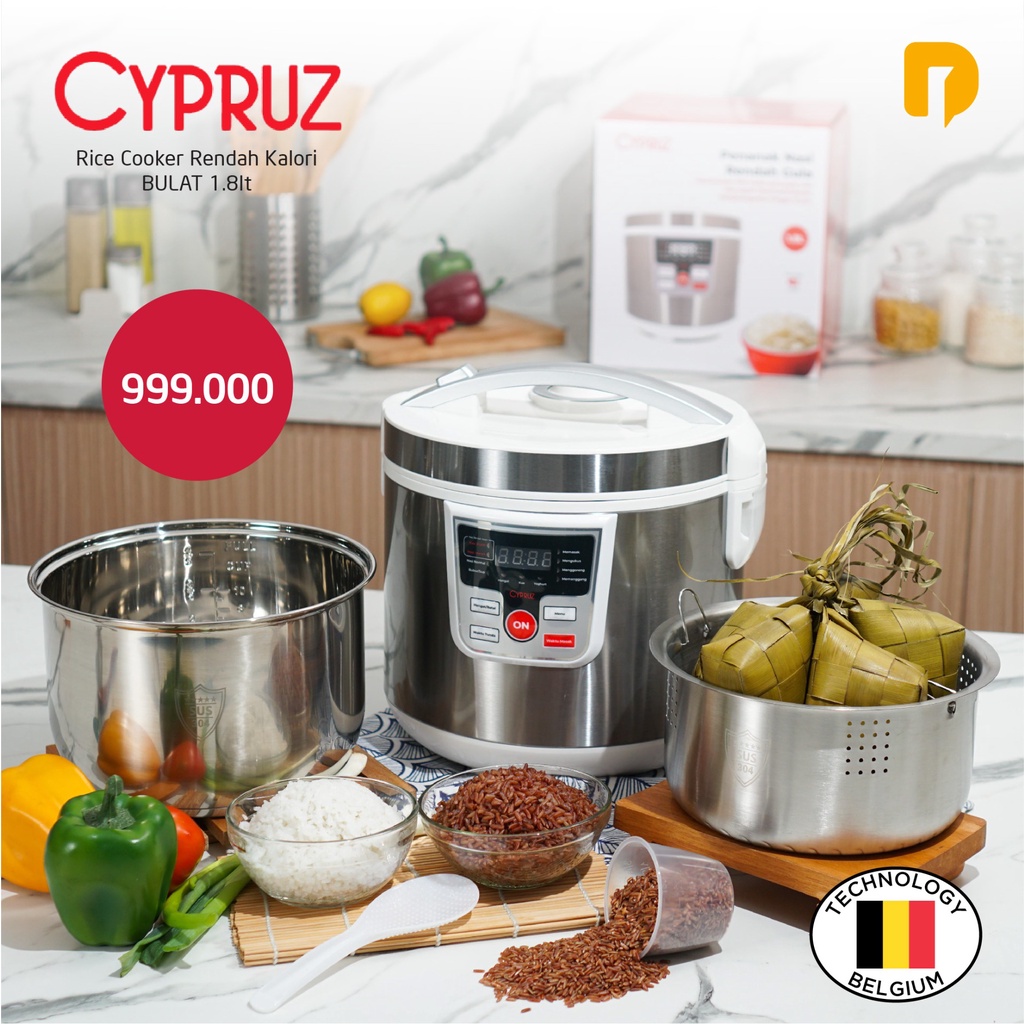 Cypruz Rice Cooker Rendah Gula 1.8 Lt RICE COOKER 11 FUNGSI