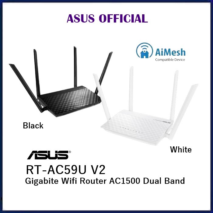 {IqbalStore} Asus RT-AC59U Dual Band Gigabit Wireless Router AC1500 AC59U AC59 - Hitam Berkualitas