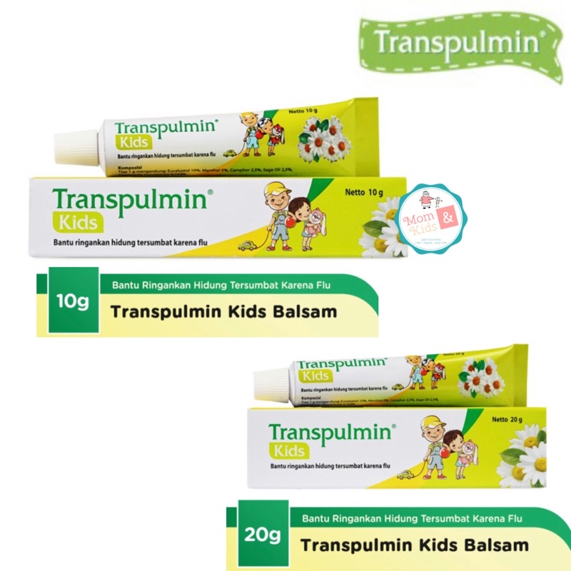 TRANSPULMIN KIDS Balsam 10gr &amp; 20gr | Meredakan Flu &amp; Hidung Tersumbat Anak