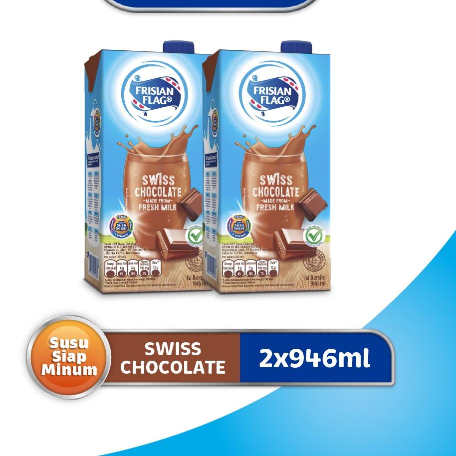 

Ekstra benefit--Frisian Flag Susu UHT Swiss Chocolate 2 x 946 mL