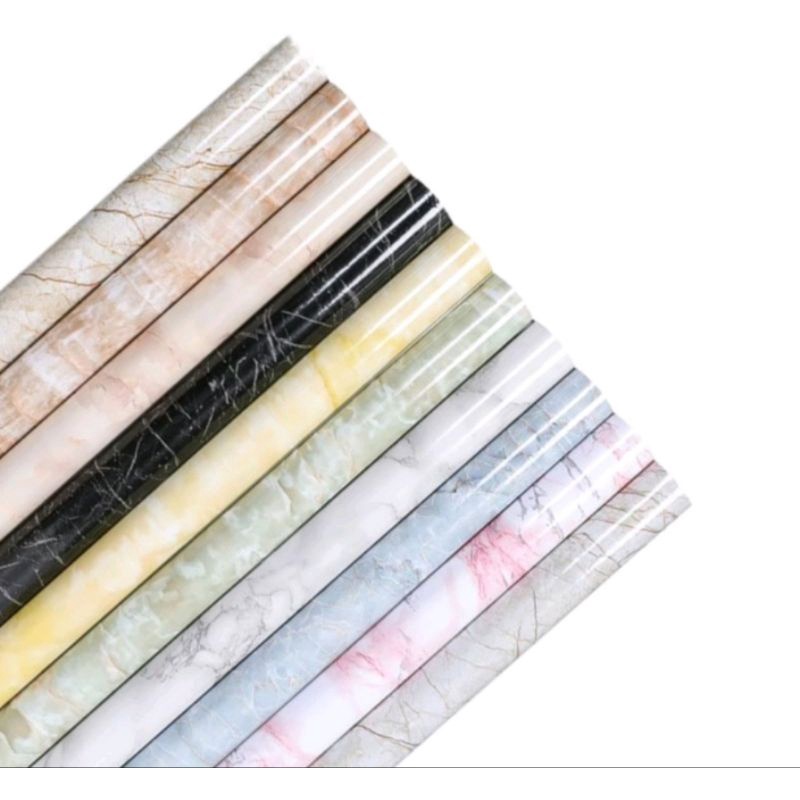 HARGA PERMETER STICKER LANTAI WALLPAPER DINDING MOTIF MARMER DAN SERAT KAYU