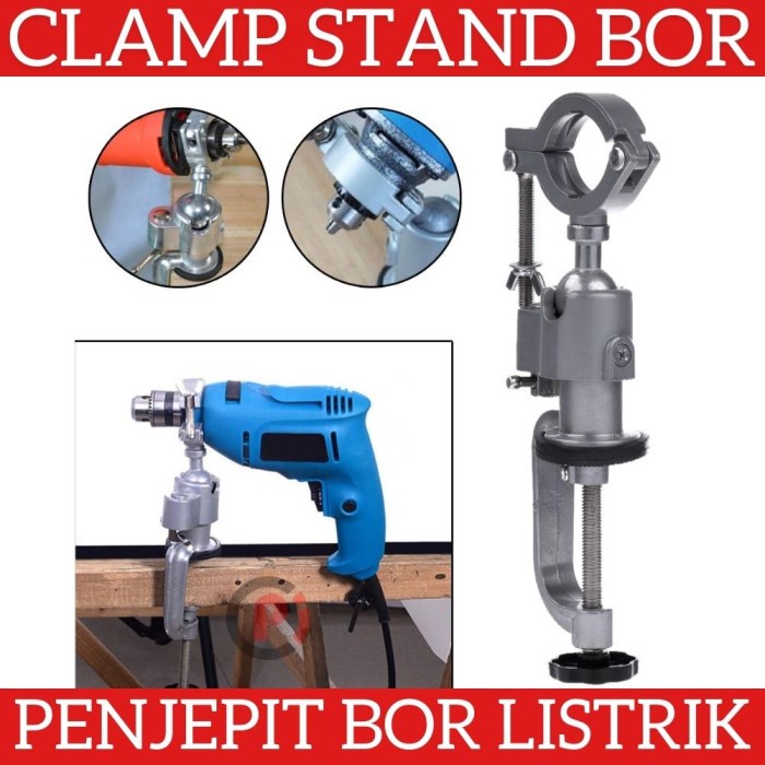 Clamp Stand Holder Klem Penjepit Bor Listrik Bench Rack Grinder