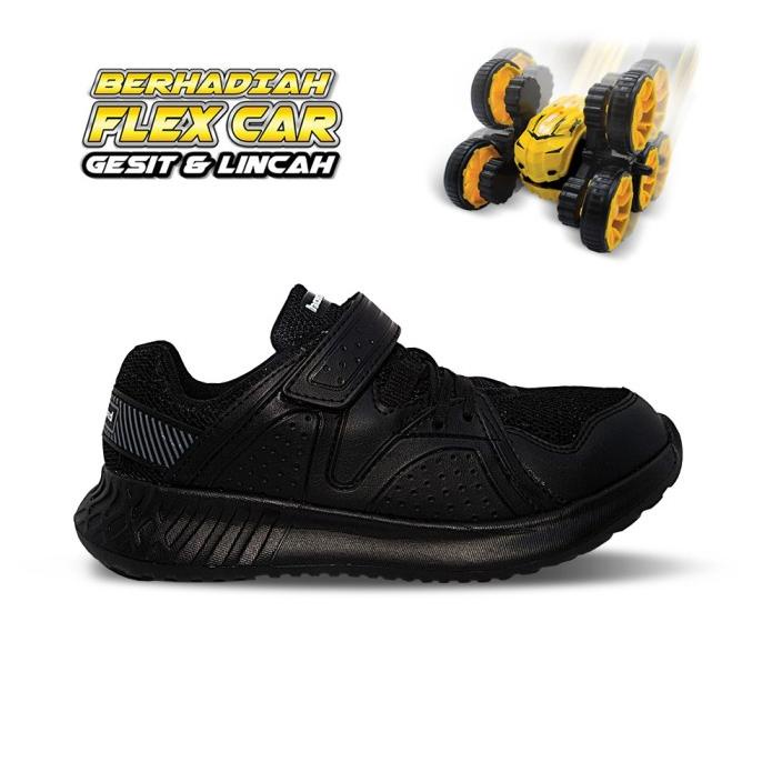 Homyped Lucio 01 Sepatu Sekolah Anak Hitam Hitam