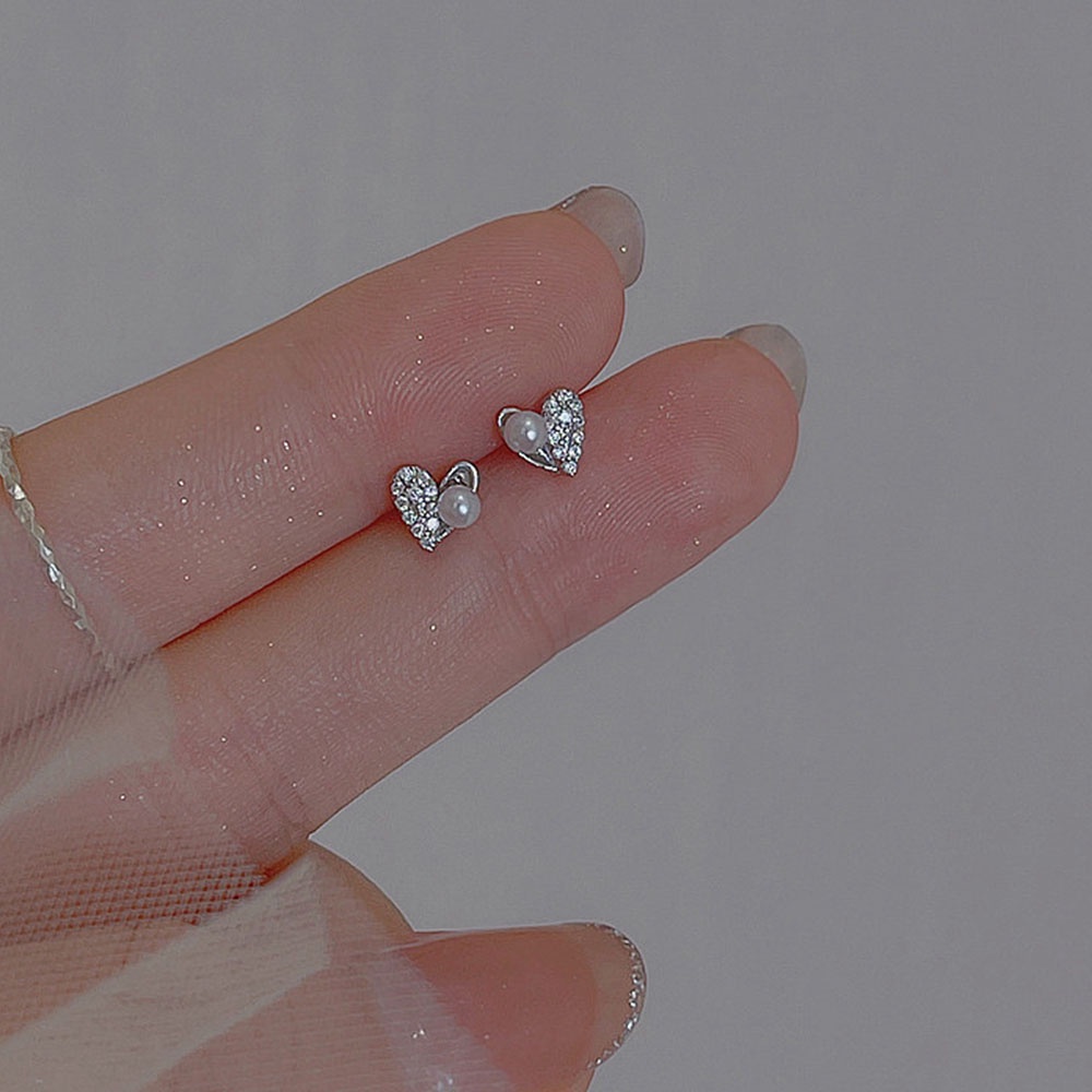 Anting Stud Kristal Mutiara Simulasi Warna Emas Perak Untuk Wanita