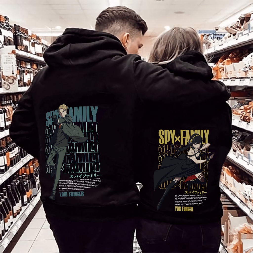 PROMO COD SWEATER HOODIE PRIA WANITA UNISEX PASANGAN COUPLE KAPEL / SPY X FAMILY OVERSIZE SWEATER HOODIE