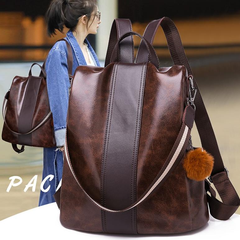KBL.22Oc22ᶠ ‣ BackpackFashionKorea Kim's Backpack - Tas Ransel Wanita Kulit Import Multifungsi Mode 