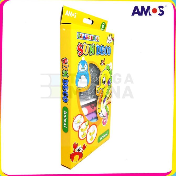 Mainan Anak AMOS Sun Deco Kemasan Animal (6 Suncatcher + 6 Glass Deco)