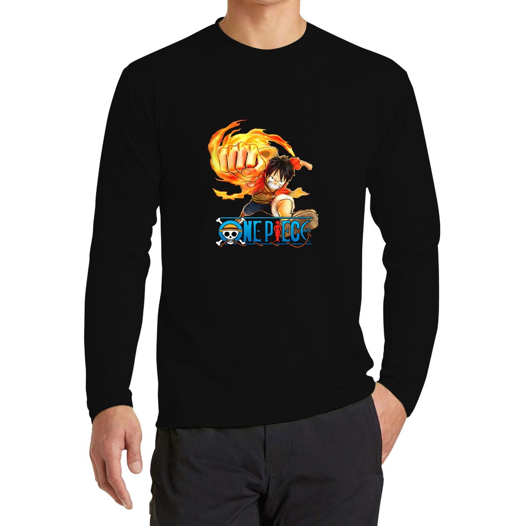 KAOS PRIA LENGAN PANJANG DTF ONE PIACE TONJOK OBLONG PANJANG MOTI GAMBAR TERBARU