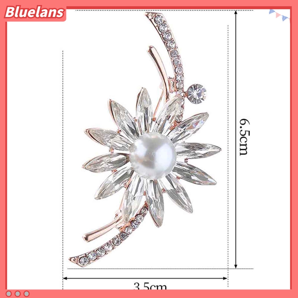 Bros Bentuk Bunga Bahan Alloy Aksen Berlian Imitasi Untuk Pakaian