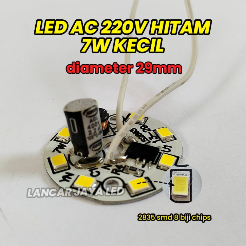 Modul PCB Led Ac Kode Hitam 7w Kecil