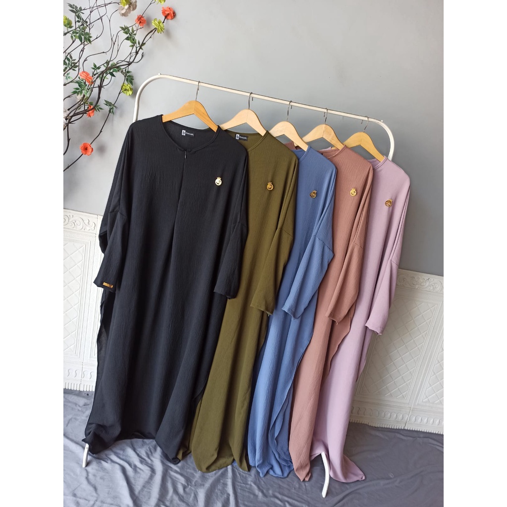 ABAYA CRINKLE BATWING KHADIJAH DRESS EXSLUSIVE ROZWAH ld.135/abaya kaftan lowo/abaya batwing polos/abaya arab/abaya turki/abaya hitam/abaya polos/COD/