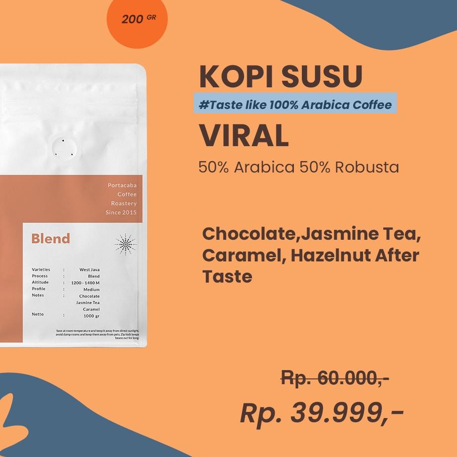 

10.10 HARGA GROSIR Biji Es Kopi Susu Blend 50:50 1 KG Portacaba !!