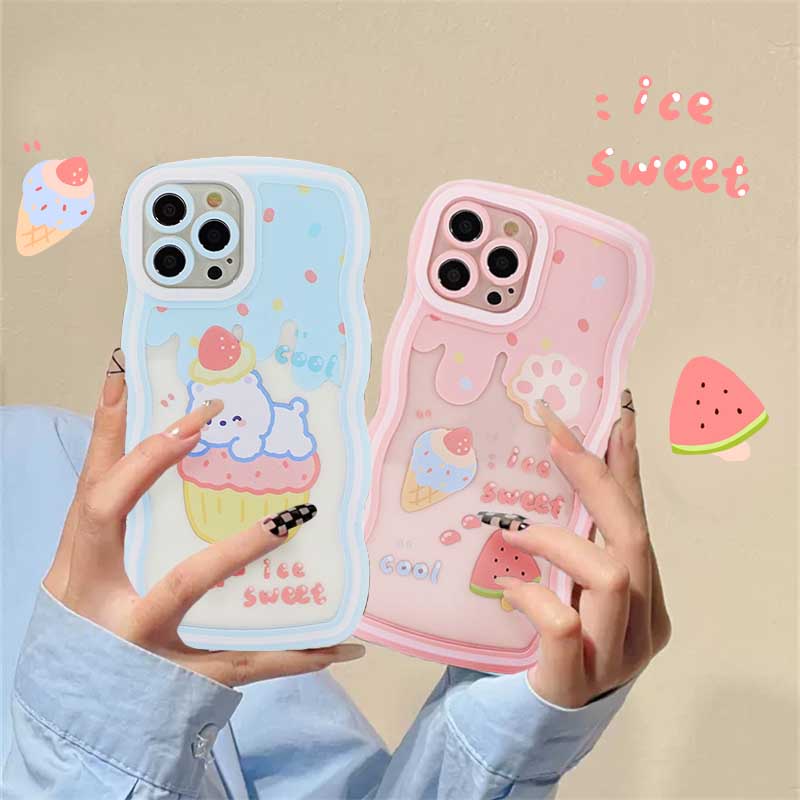 Samsung A04E A04S A13 A03 A03S A23 A22 A21S A12 A02S A11 A51 A10 A30 A50 A52 A20S A10S M12 A71 A73 A53 A33 A32 Ice Cream Bear Wave Edge TPU Phone Case Cover DGX