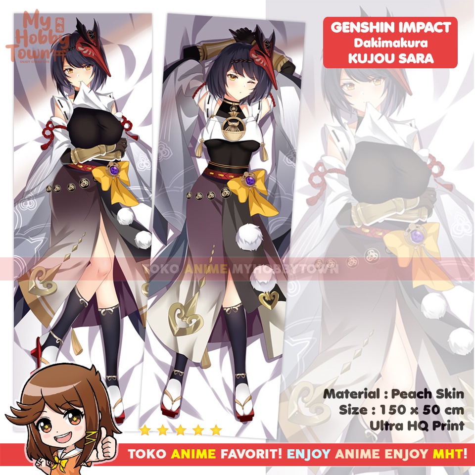 Sarung Bantal Anime Dakimakura Genshin Impact : Kujou Sara Waifu