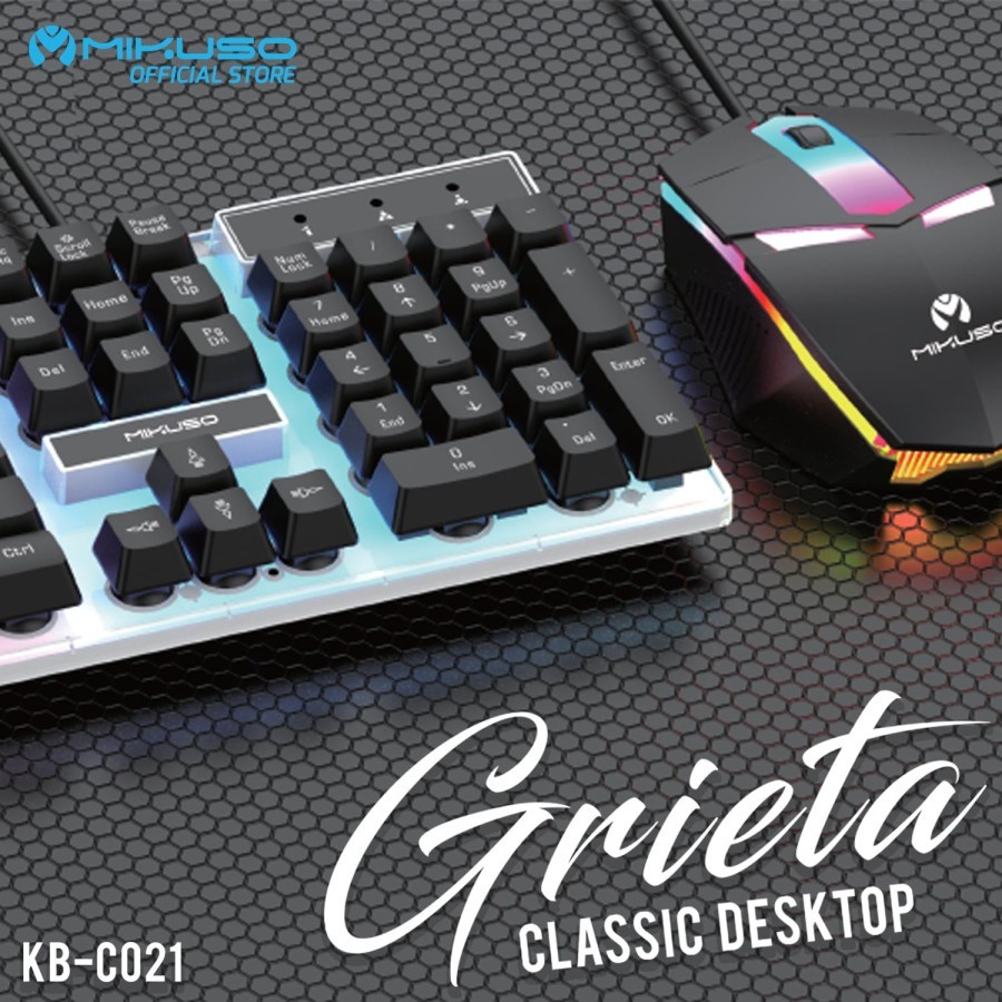 Keyboard Set Mouse Grieta Classic Dekstop MIKUSO KB-C021 Keyboard Mouse Set