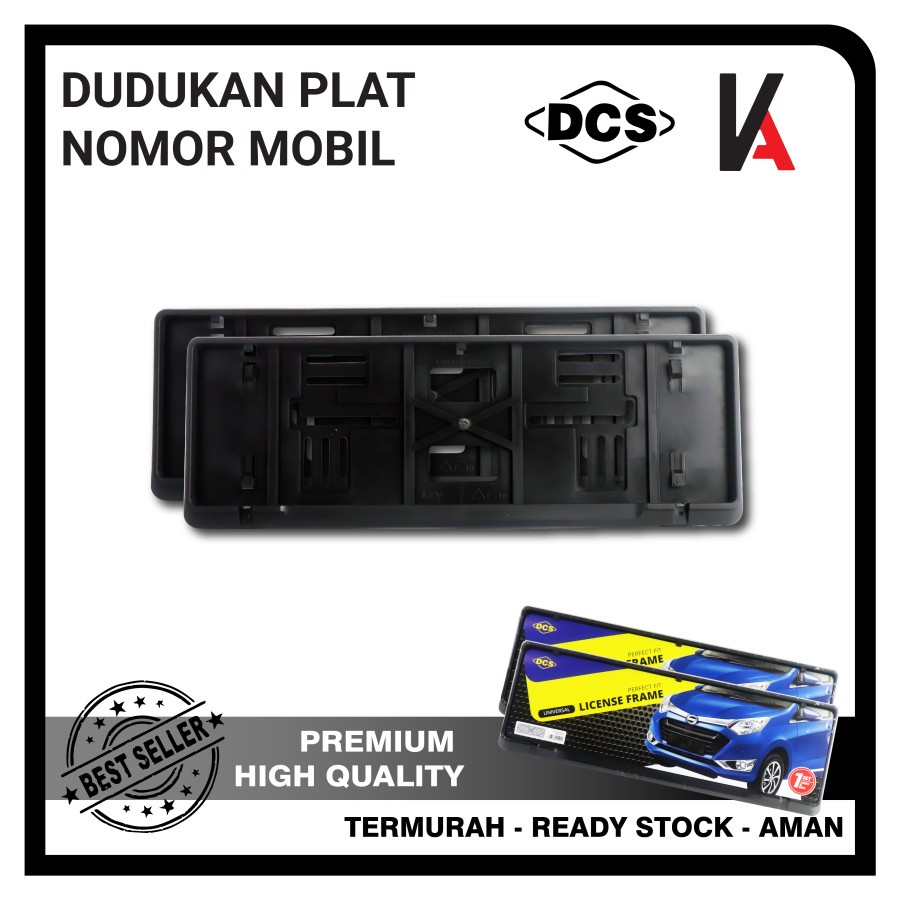 DCS Cover / Dudukan / Tempat / Frame / Breket / Bingkai / Rumah / Tatakan Plat Nomor Mobil Model Slip Ori (Hitam)