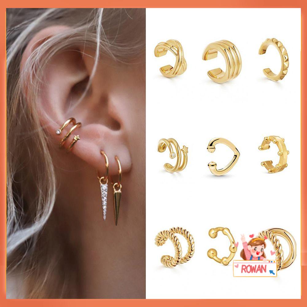 Anting Klip Tanpa Tindik Desain Bunga Hias CZ Untuk Wanita