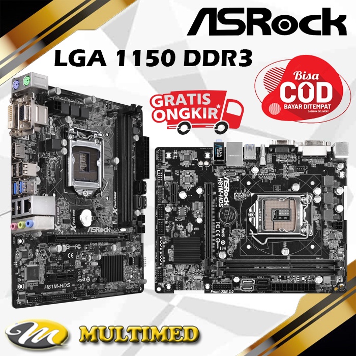 Motherboard Soket 1150 H81 DDR3 Merk Asrock